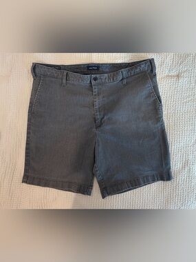 Nautica Men's Charcoal Flat-Front Chino Shorts